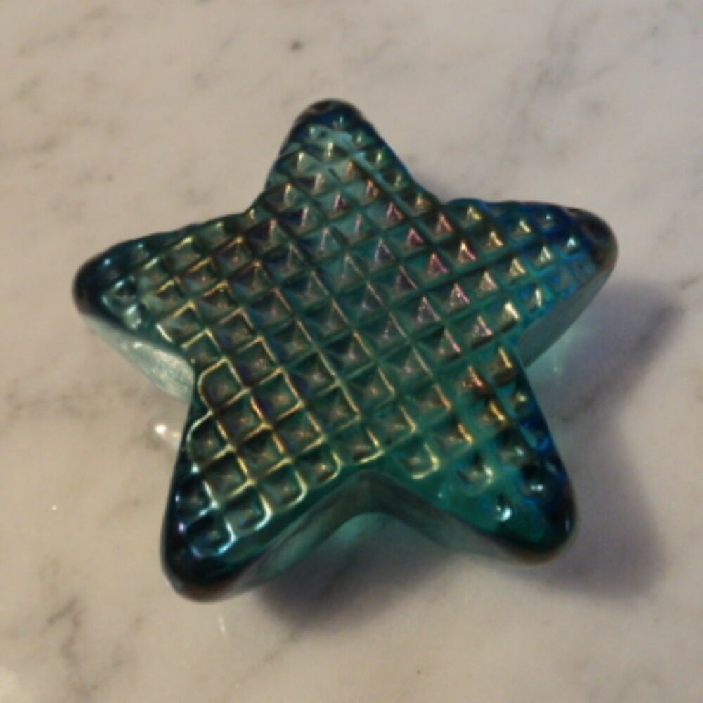 Iridescent star glass paperweight~ Robert Held